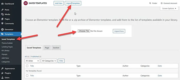 Import-Elementor-Header-JSON-file