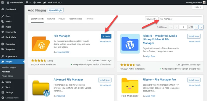 How to create free ahref account 6 Install File Manager Plugin