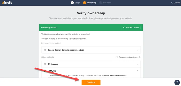 How to create free ahref account 9 Ownership Verifed
