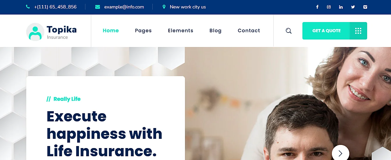 6 best insurance theme for Elementor 5 Topika – Insurance Company WordPress Theme