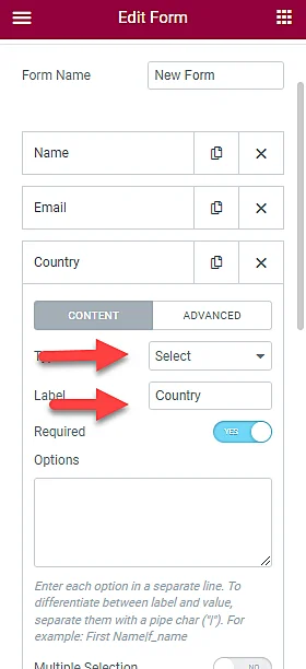 How to add Countries, States, and Cities on Elementor forms? 3 add select fields with country label