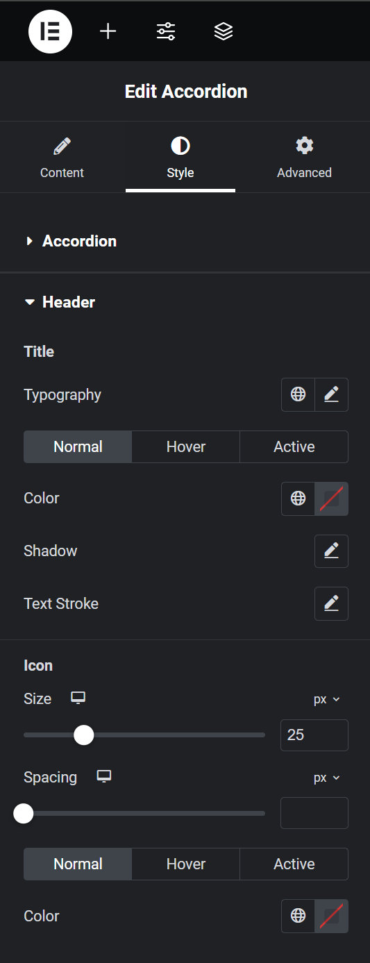 How to Increase icon size within toggle widget Elementor 1 elementor accordion icon size