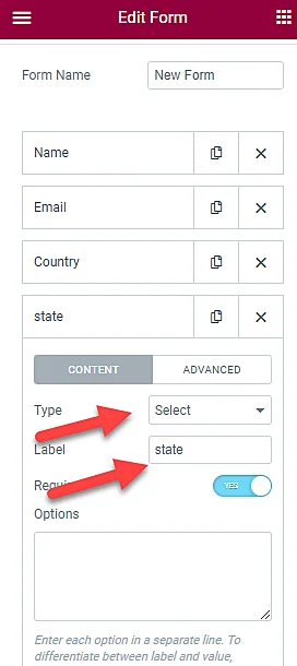 How to add Countries, States, and Cities on Elementor forms? 5 state field