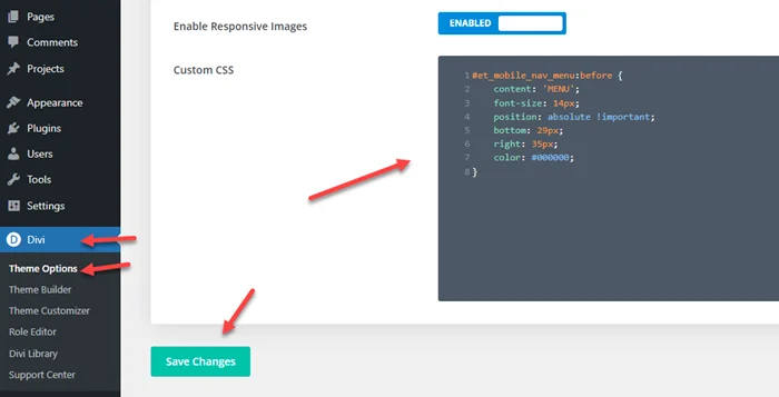 Add Text Before Hamburger Icon in Divi