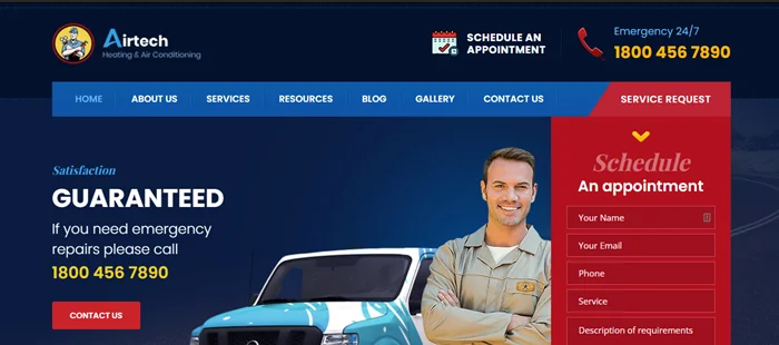 Airtech – Plumber HVAC and Repair theme