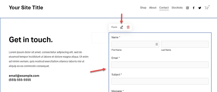 How to change the email used in the contact form Squarespace 1 Click on Edit Form squarespace