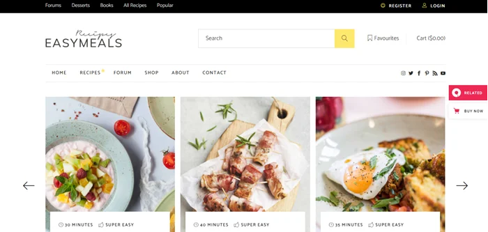 Best Elementor Theme For Food Blog 2022 1 EasyMeals-Food Blog WordPress Theme