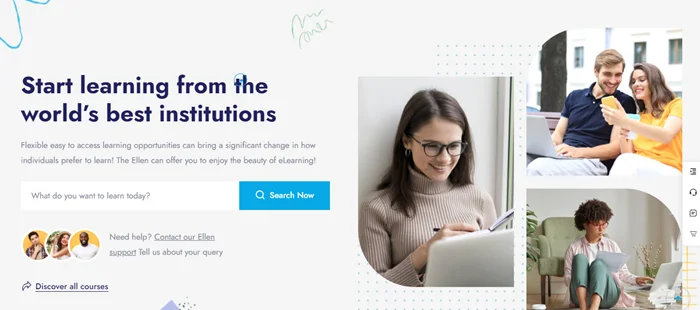 5 Best Elementor Themes For Education 2 Ellen-Education LMS & Online Courses WordPress Theme
