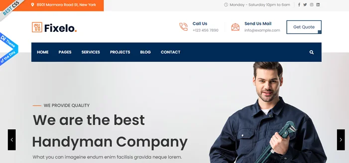 Fixelo – Handyman Services WordPress Theme