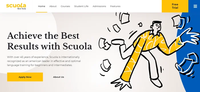 5 Best Elementor Themes For Education 1 Scuola-Language School WordPress Elementor