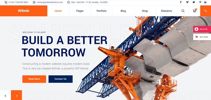 Best Construction WordPress Themes 2022 5 Wilmër - Construction Theme