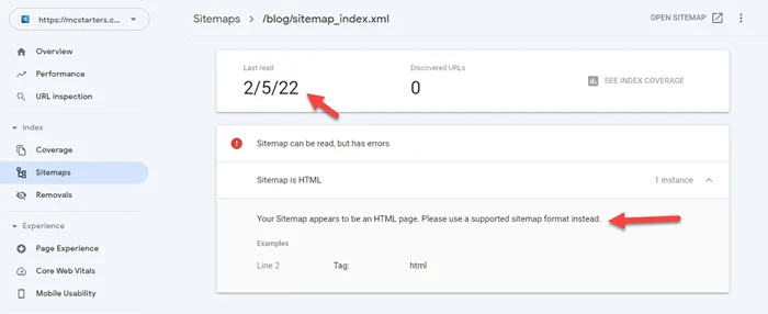 Your Sitemap appears to be an HTML page. Please use a supported sitemap format instead 1 Your Sitemap appears to be an HTML page