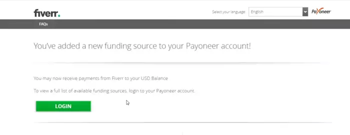 How To Connect Payoneer Account With Fiverr - Receive Payment From Fiverr