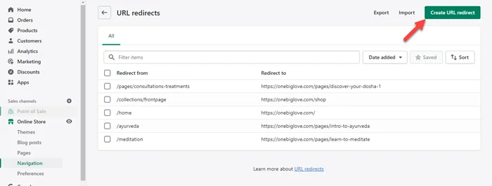 How to redirects URL in Shopify? 2 URL Redirects