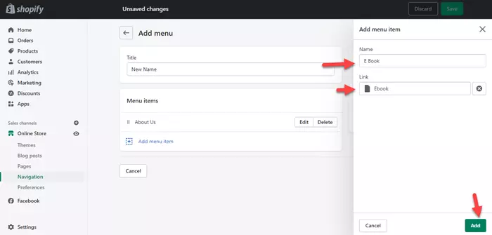 How to add a Menu and Dropdown Menu in Shopify? 5 Add Dropdown menu in shopify