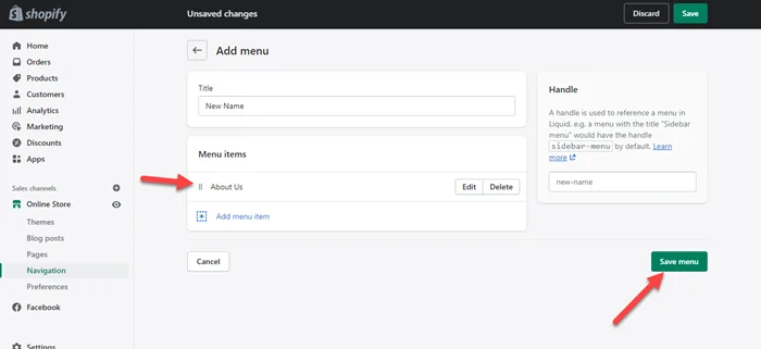 How to add a Menu and Dropdown Menu in Shopify? 4 Shopify Save Menu