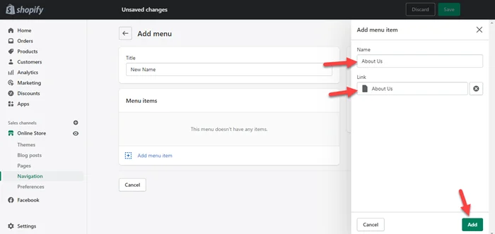 How to add a Menu and Dropdown Menu in Shopify? 3 Shopify add menu items