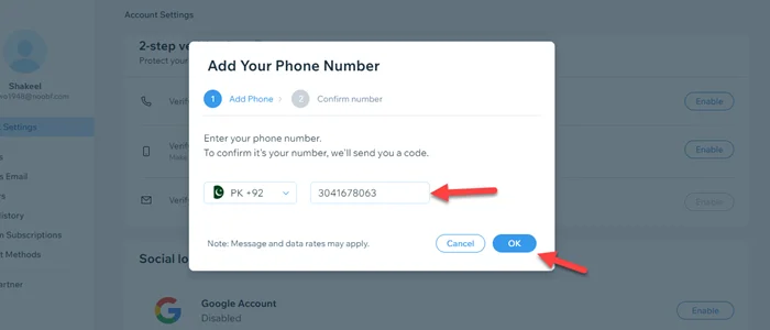 Best Way to add 2 Step verification Wix 2 wix account verification