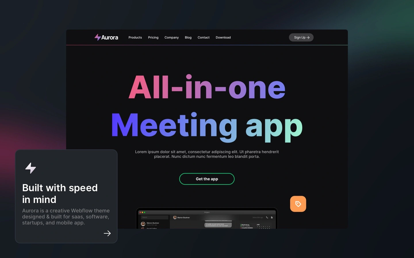 10 best Webflow templates of the year 6 Aurora