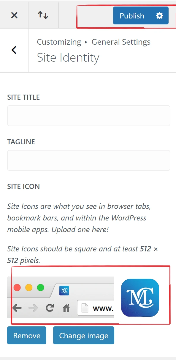 How to add a favicon to Divi theme: A Step-by-Step Guide 8 Click on Publish