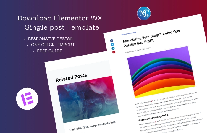 Download Elementor Wx Single Post Template
