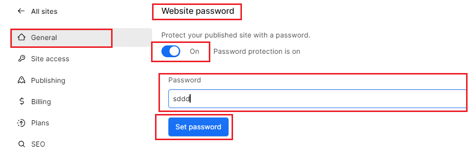 How to protect your Webflow site with a password? 2 Set a password on your entire site