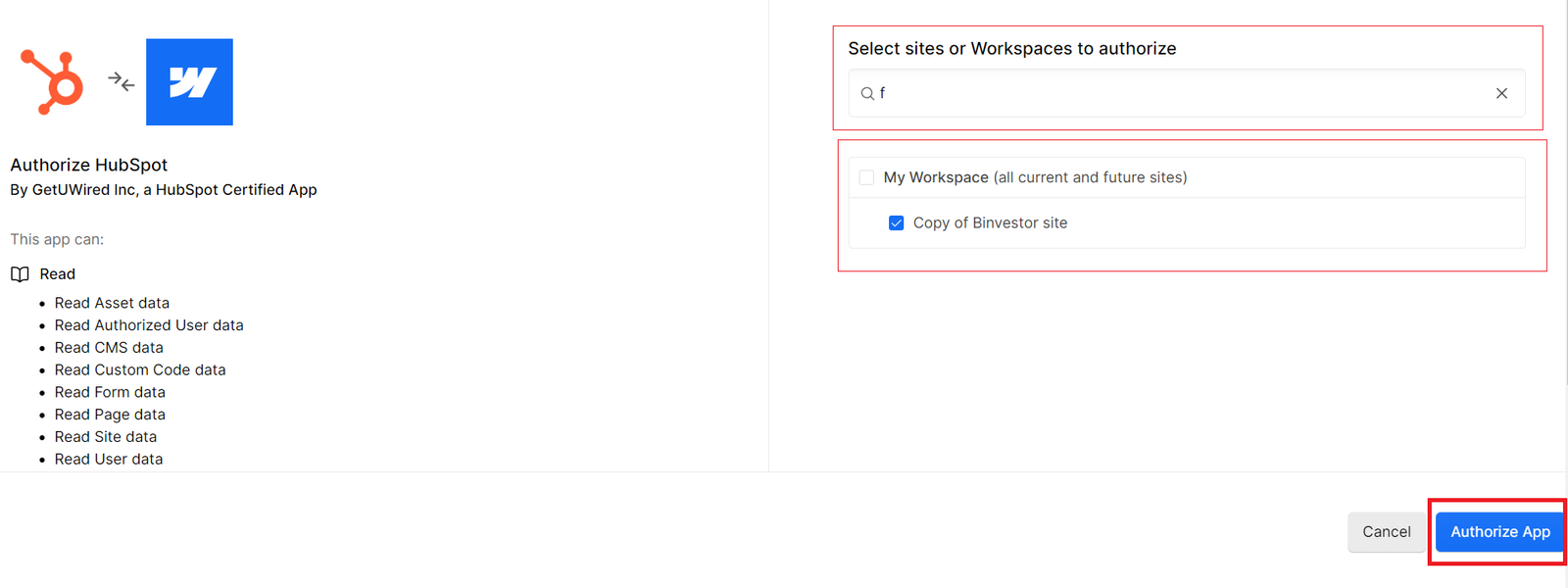 Authorize application