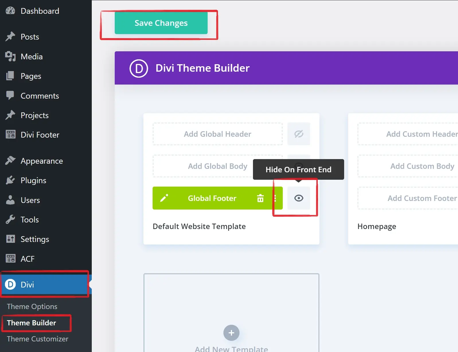 Divi Global Footer Not Showing - Solutions & Fixes 1 Divi-Footer-with-Theme-Builder