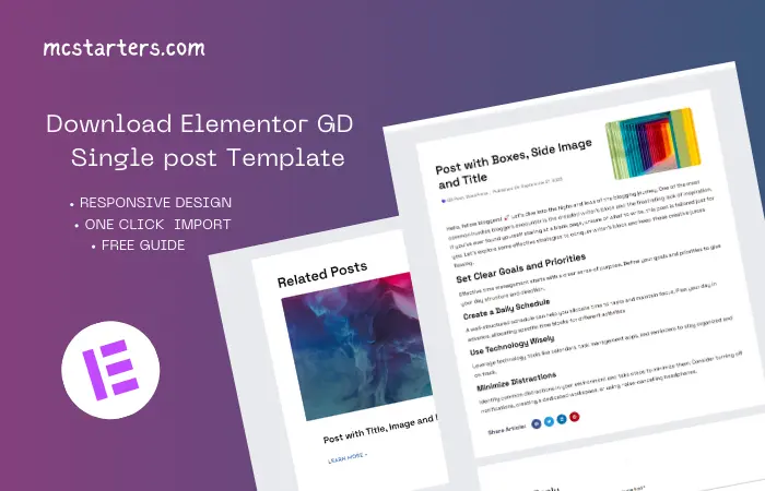 Download Elementor GD Single Post Template