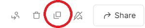 Duplicate site” icon in the top bar