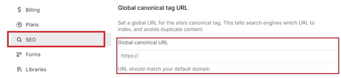Global canonical URL