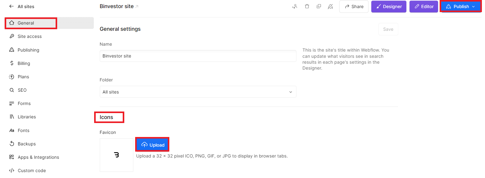 How to Add a Favicon in Webflow: A Simple Guide 2 Add a Favicon in Webflow