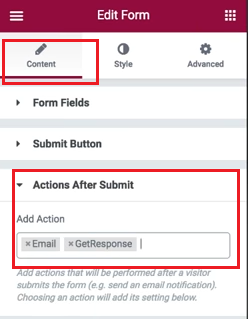 How to integrate Elementor Form to GetResponse 3 Click Actions After Submission. Under Add Action choose GetResponse