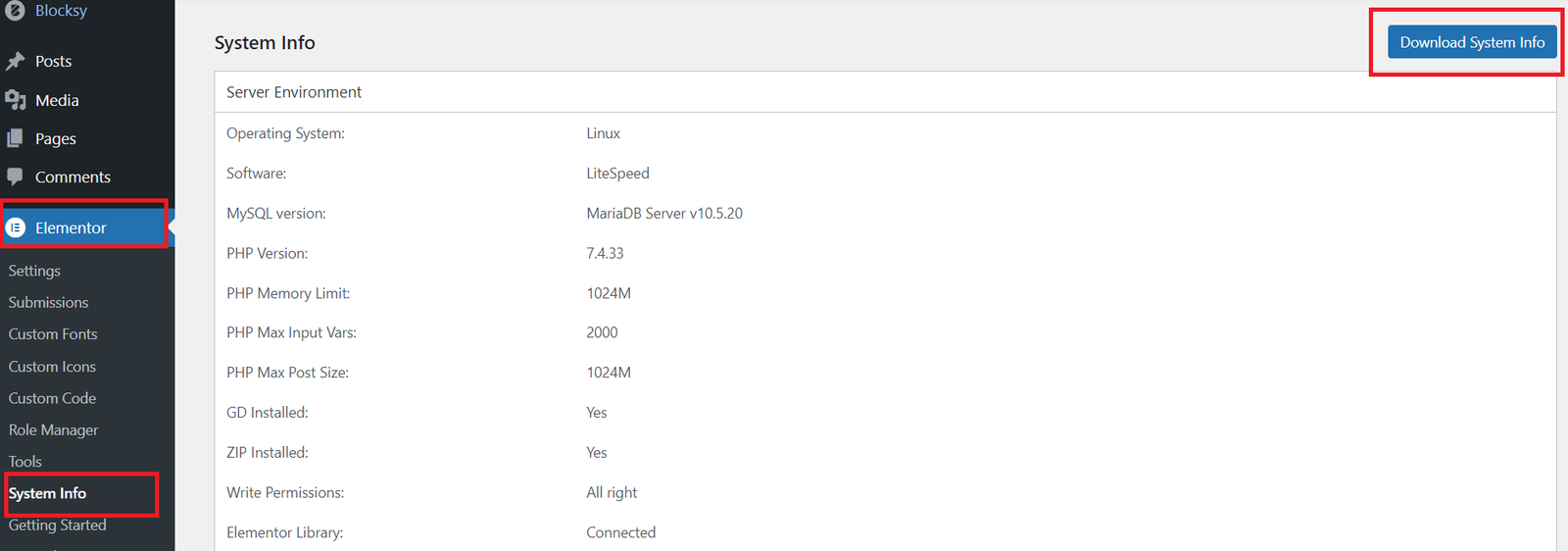 Sharing Your System Info with Elementor step by step