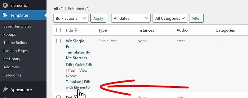 How to Create a WordPress Single Post Template | Elementor 8 Click on Edit with Elementor