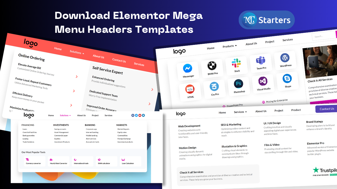 Download Premium Elementor Mega Menu Templates for Elementor Pro (No Extra Plugins)