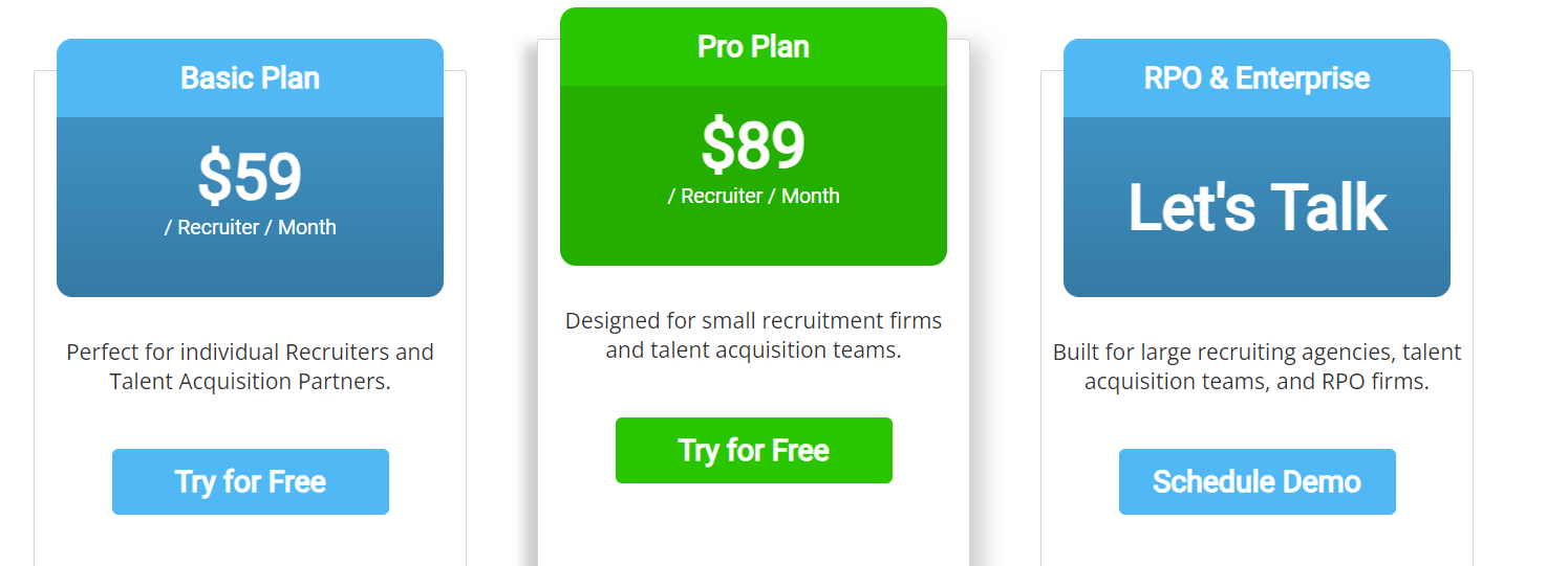 Best CRM for Staffing Agencies With Definite Guide 10 Honeit pricing table