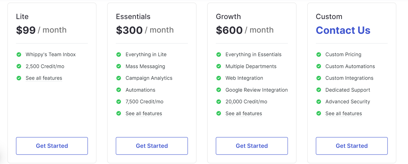 Best CRM for Staffing Agencies With Definite Guide 6 Whippy pricing table