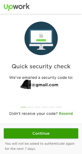 enter upwork security code