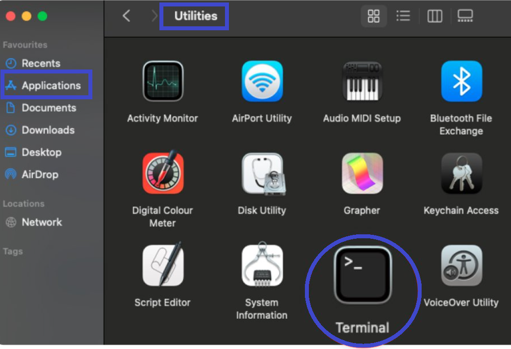 How to see and DELETE your incognito history Step by Step 12 Go back to Utilities and choose Terminal