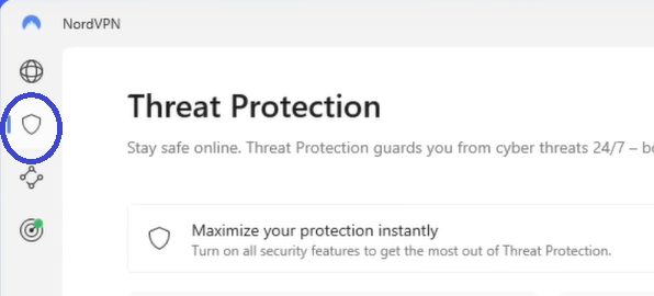 Scan files you download for malware with a few simple steps 1 Open the NordVPN app, and click on the shield icon in the sidebar