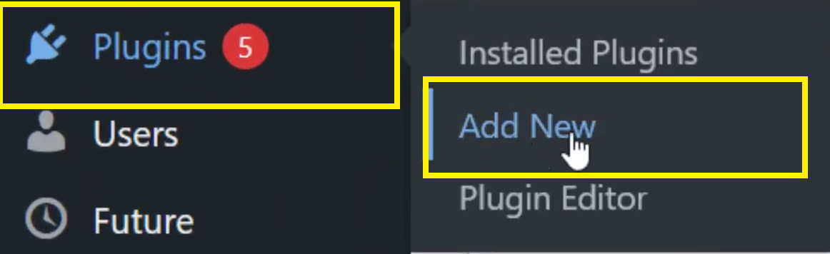 How to Set Up the ConvertKit Plugin on Your WordPress Website 1 In WordPress admin dashboards, go to plugins. Click on the Add new button.