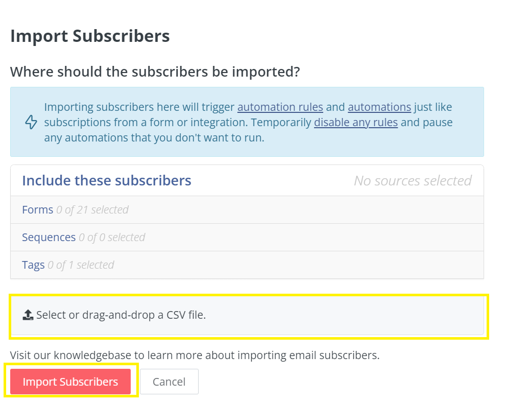 How do you import your Mailchimp contacts into ConvertKit? 12 upload the CSV file exported from Mailchimp