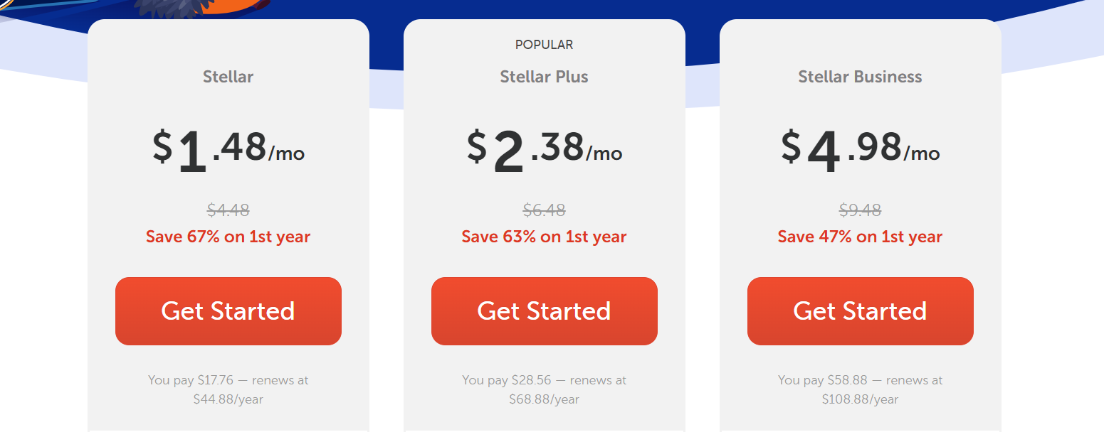 Namecheap Web Hosting Pricing Plans