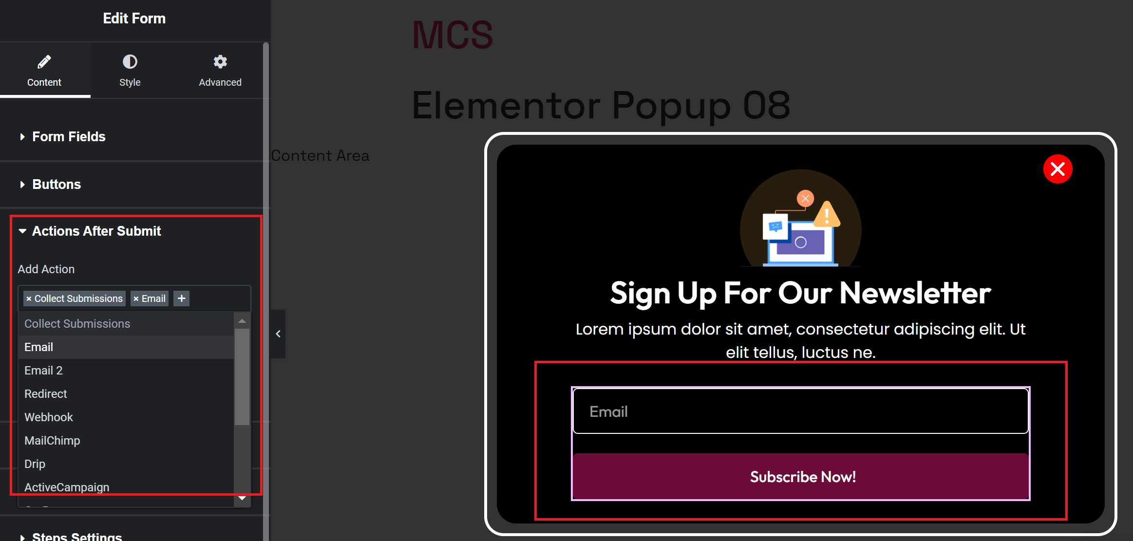 Import Popup elementor Templates 6