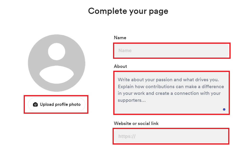 How to Create Buy Me a Coffee Account and Setup Page 5 Complete Your Buy Me a Coffee Profile