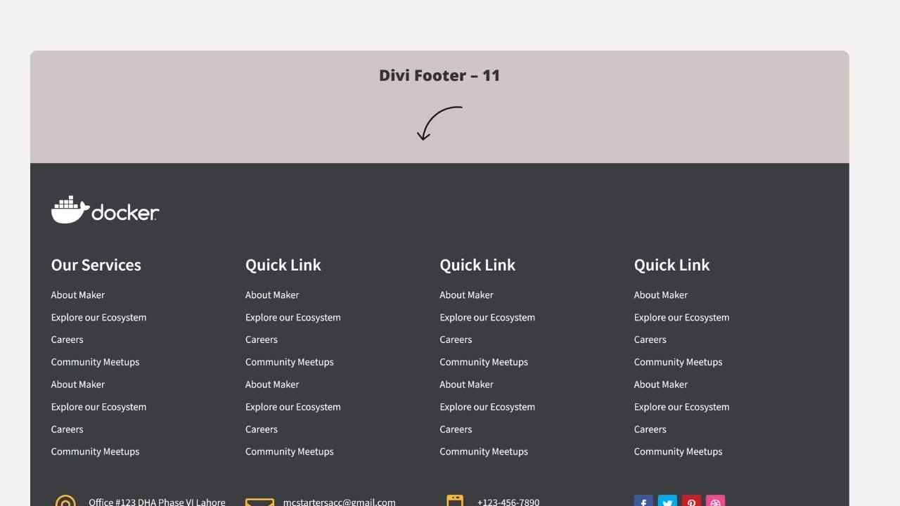 Divi Footer 11 to 20