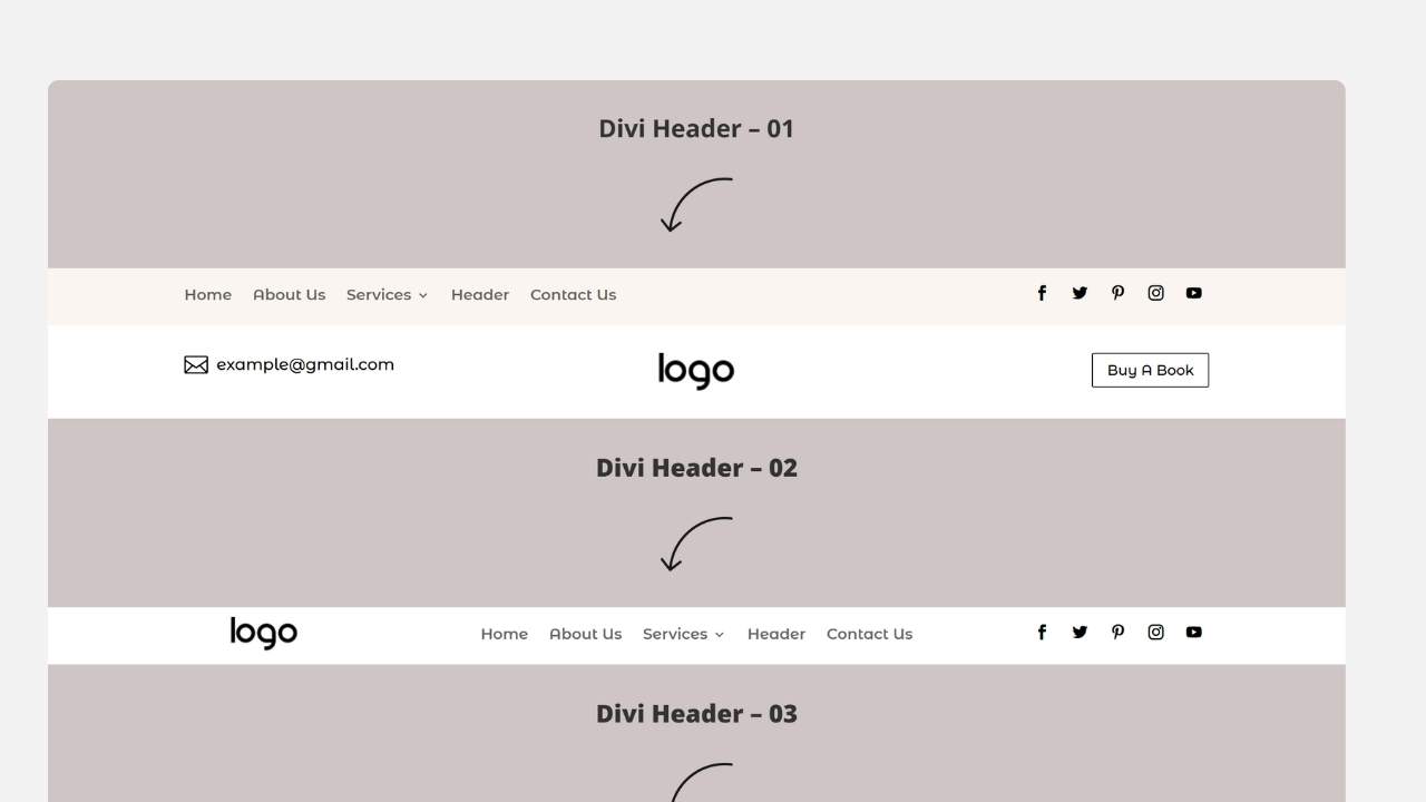 Divi Header 1 to 10