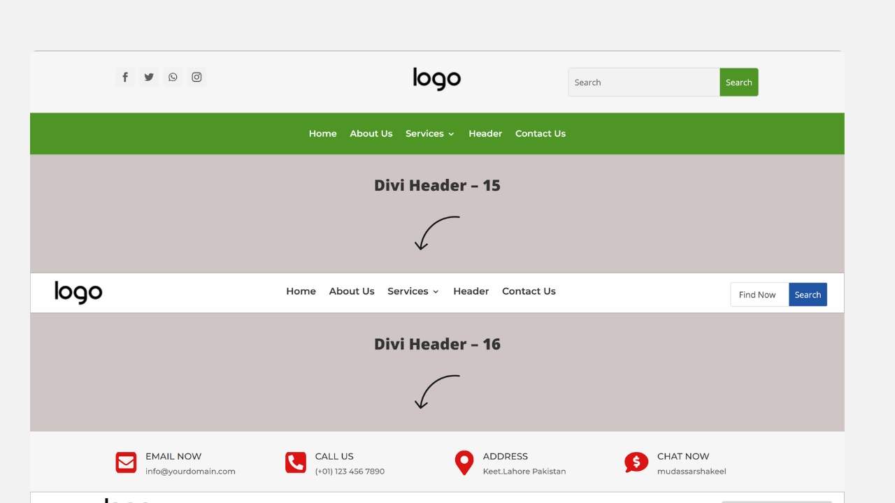 Divi Header 11 to 20
