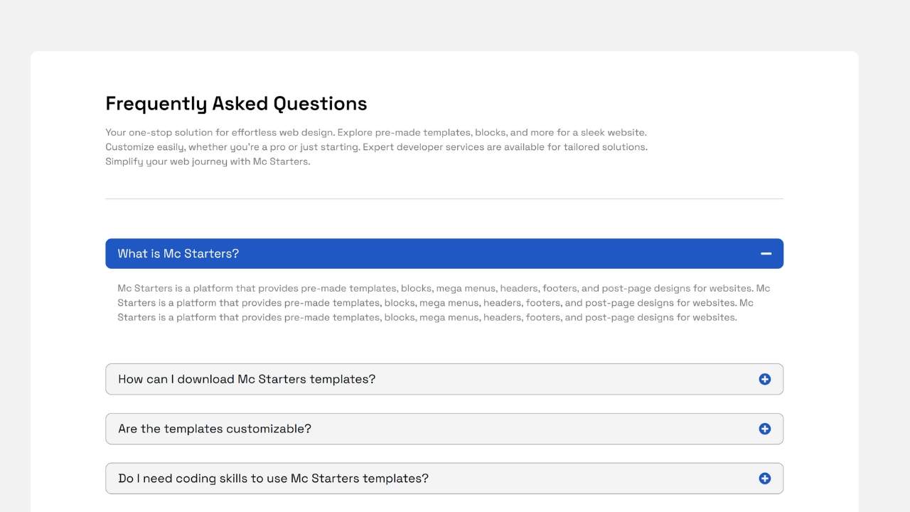 Elementor Faq Templates 01